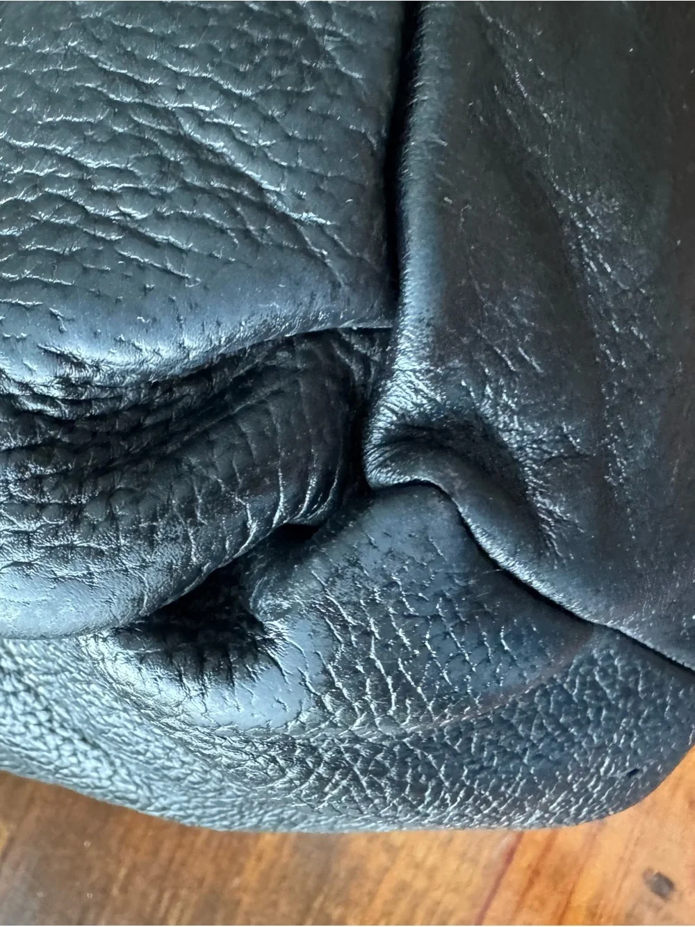 Tenorio Black Pebbled Leather Hobo Bag